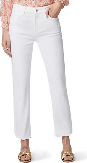 PAIGE Cindy Frayed High Waist Ankle Straight Leg Jeans | Nordstrom | Nordstrom
