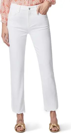 PAIGE Cindy Frayed High Waist Ankle Straight Leg Jeans | Nordstrom | Nordstrom