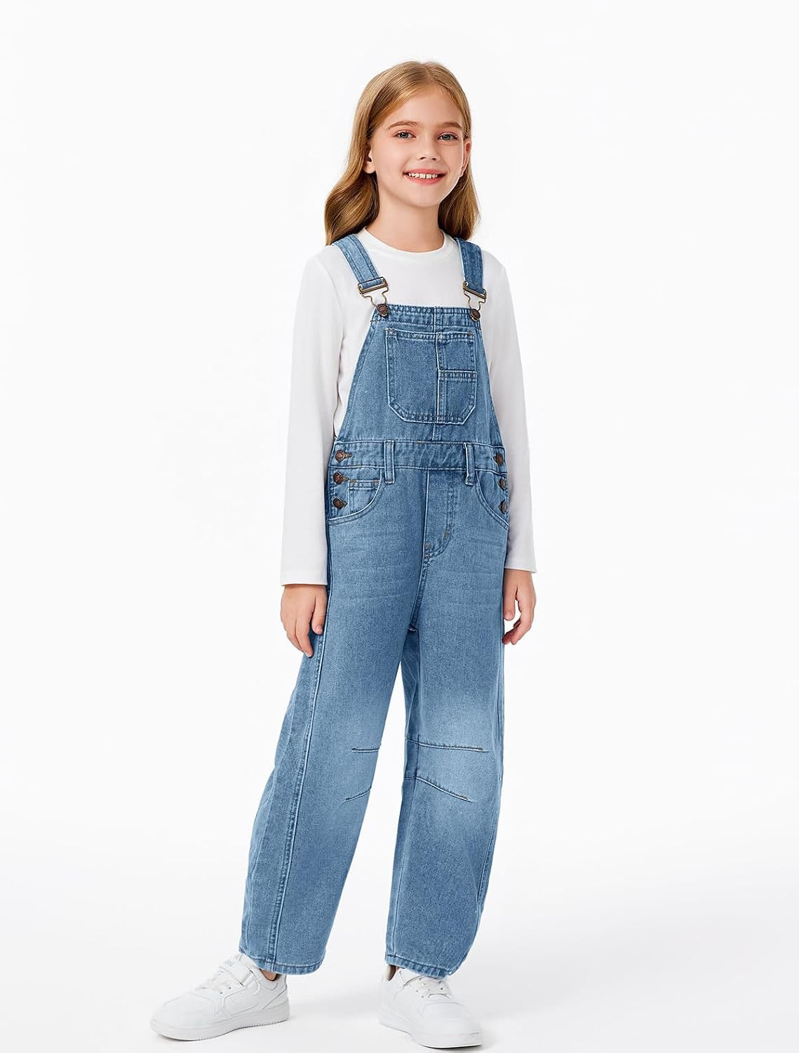 Haloumoning Girls Denim Overalls Kid Jumpsuit Bib Overal 4-14 Years | Amazon (US)