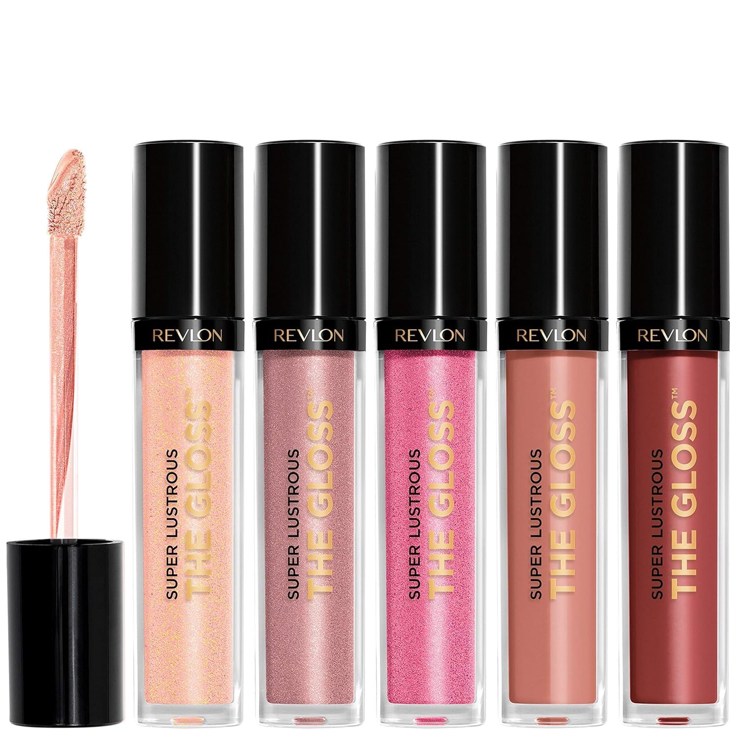 Lip Gloss Set by Revlon, Super Lustrous 5 Piece Gift Set, Non-Sticky, High Shine, Cream & Pearl F... | Amazon (US)