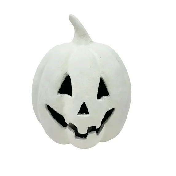 Paper Mache Jack-o'-Lantern Tabletop Decoration, White, 8", Halloween by Way To Celebrate | Walmart (US)