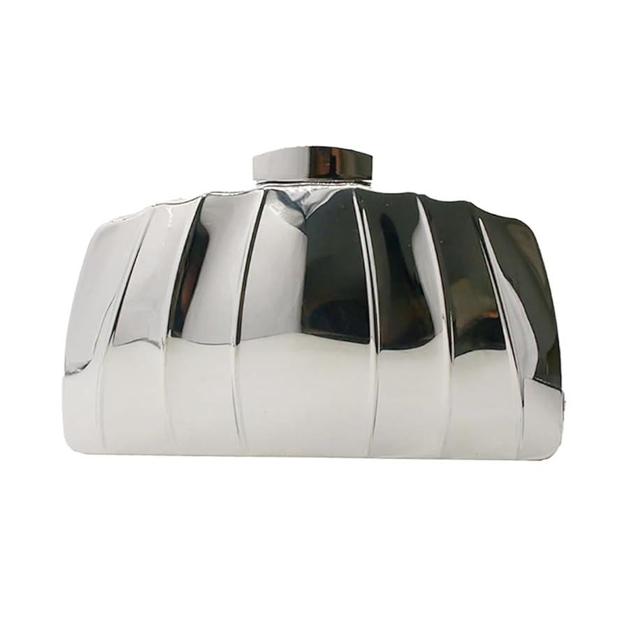 Women Sparkly Clutch Purse Unique Metallic Evening Bag Metal Box Handbag Purse Wedding Party Clut... | Amazon (US)