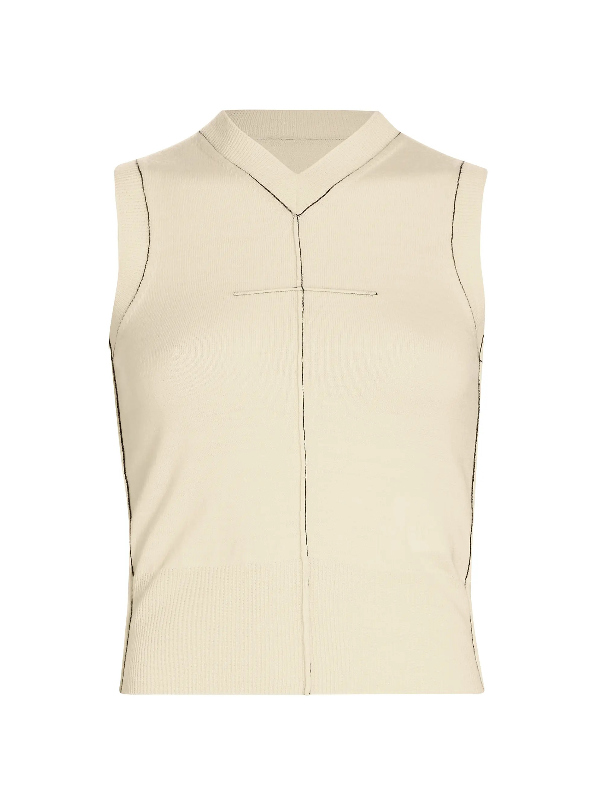 Exposed-Seam Stretch Wool V-Neck Vest | Saks Fifth Avenue