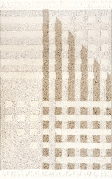 Ivory Dasia Broken Stripes Area Rug | Rugs USA