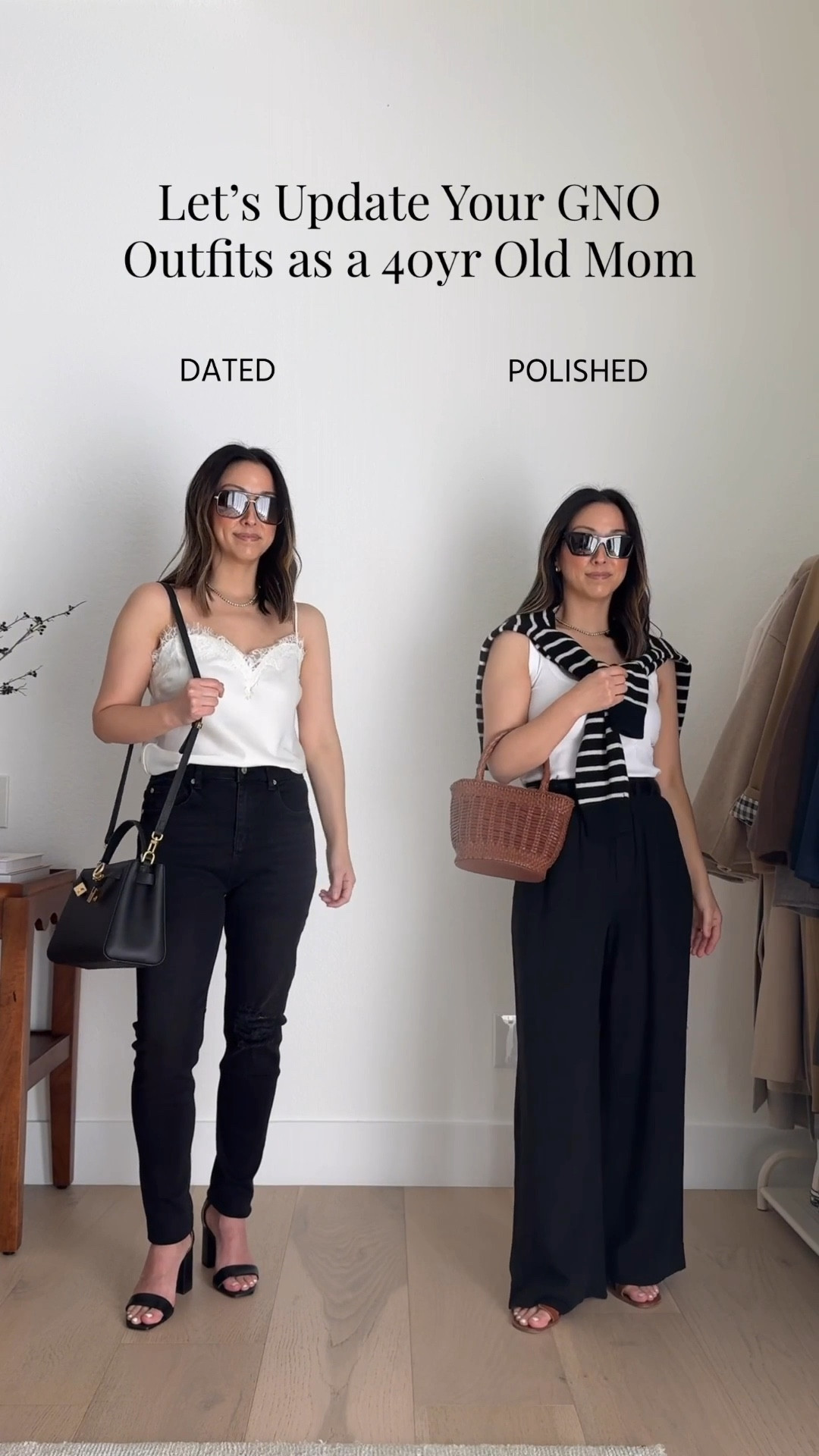 Update your Girls Night Outfit outfits as a 40yr old mom. 

Madewell tank small
J.crew cashmere sweater xs - old
Z Supply Vista Teosuers small - color is old. 
Hermes Oran sandals 35
J.crew bag - old
YSL sunglasses 
Dorsey James necklace 15”
Aritzia belt 

Date night outfits, petite style, spring style, spring outfits 2026

#LTKmomlife #LTKgrwm #LTKPetite