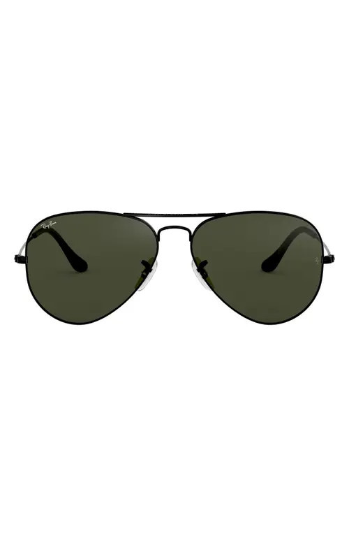 Ray-Ban 58mm Aviator Sunglasses in Black at Nordstrom | Nordstrom