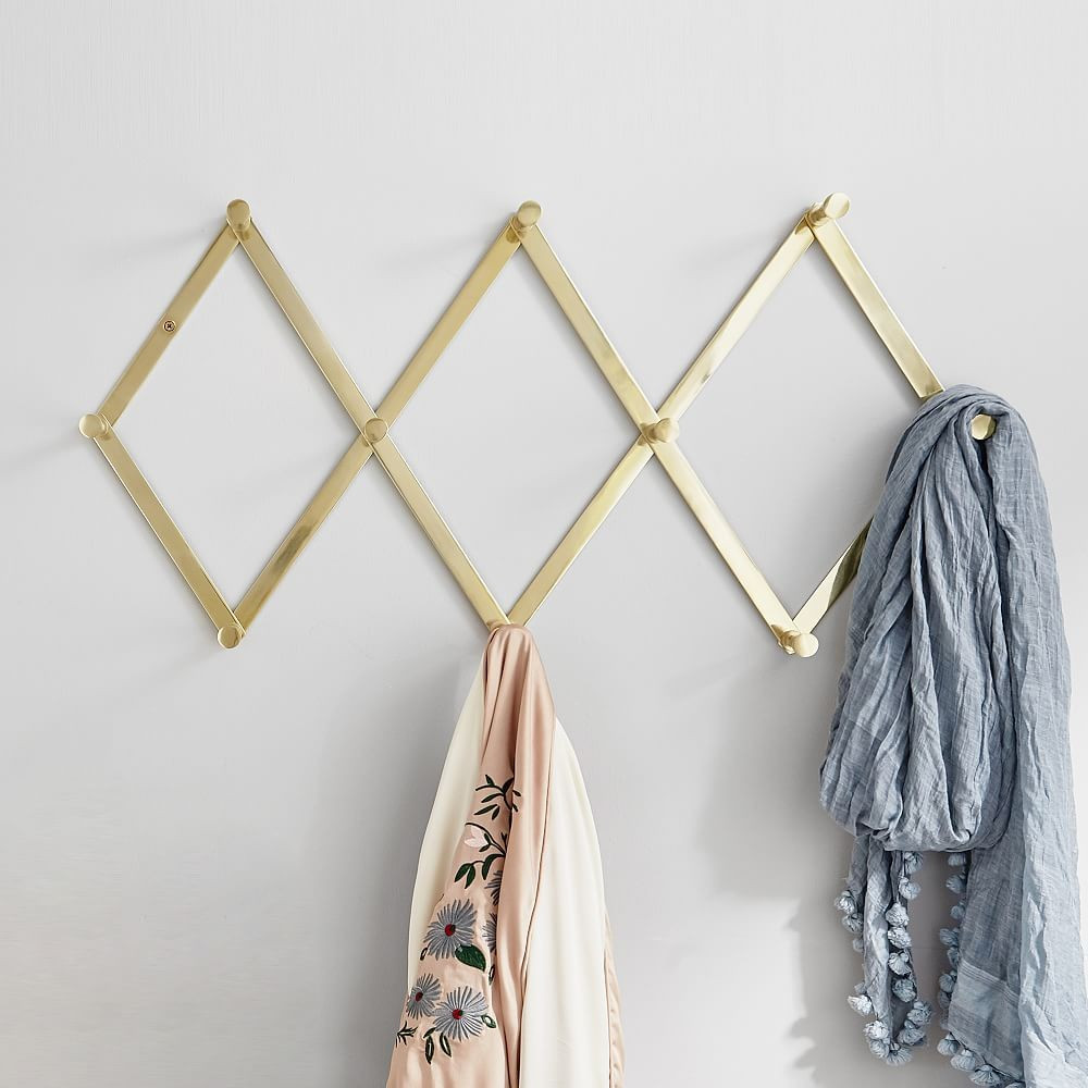 Accordion Wall Hooks, Brass, Accordion | Pottery Barn Teen