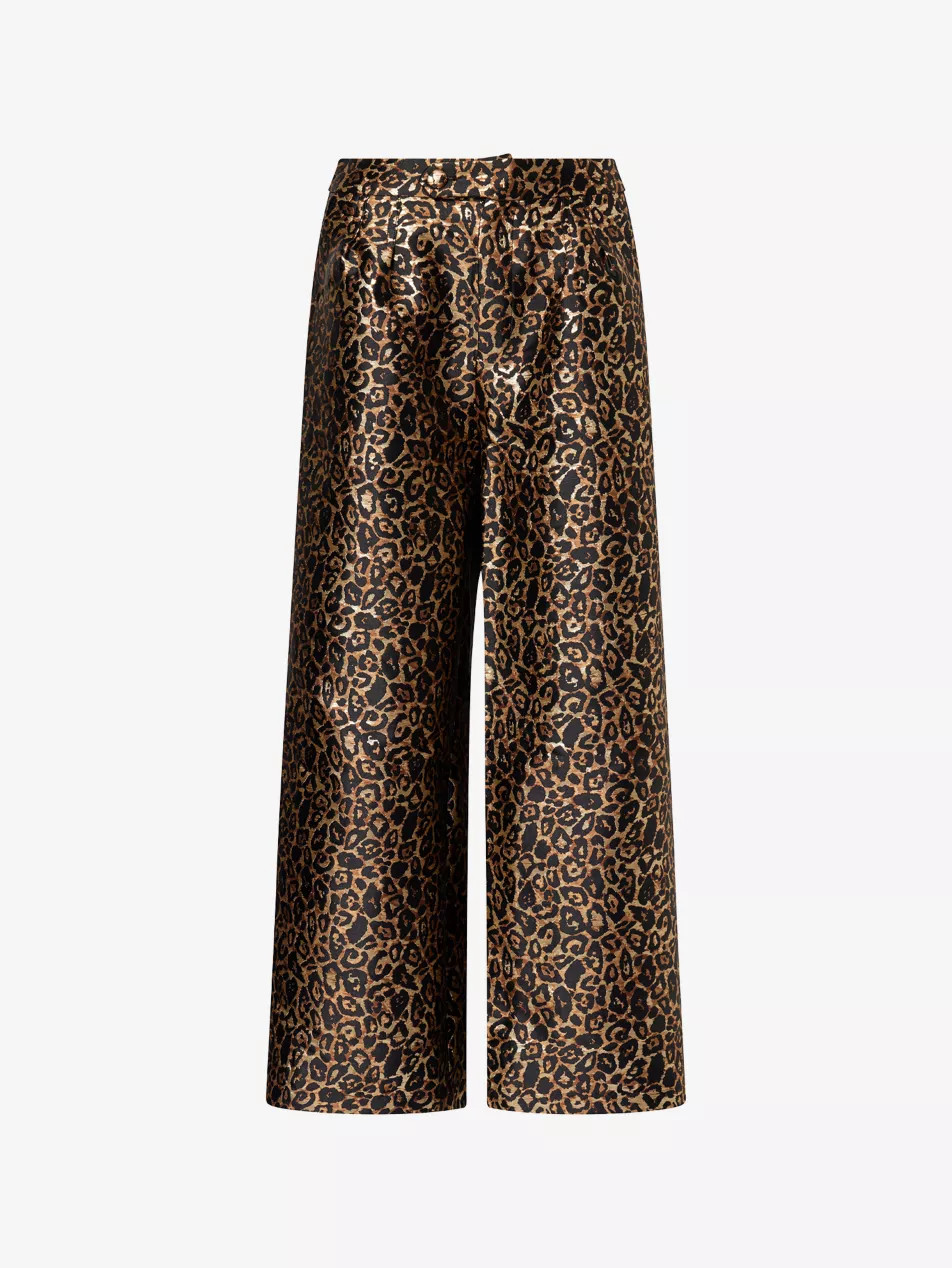 Cherie Leopard-Print Wide-Leg Woven Trousers | Selfridges