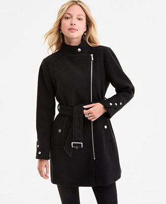 Women's Asymmetric Belted Coat | Macy's