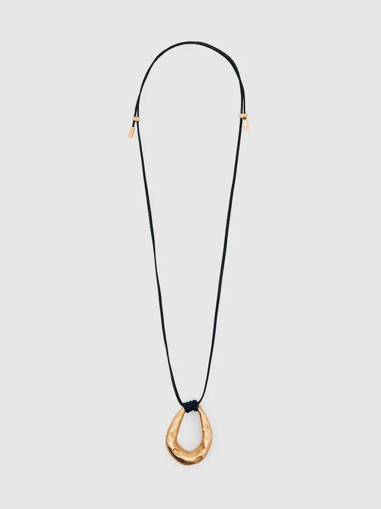Reiss Gold Tone Momo Molten Link Pendant Necklace | Next US