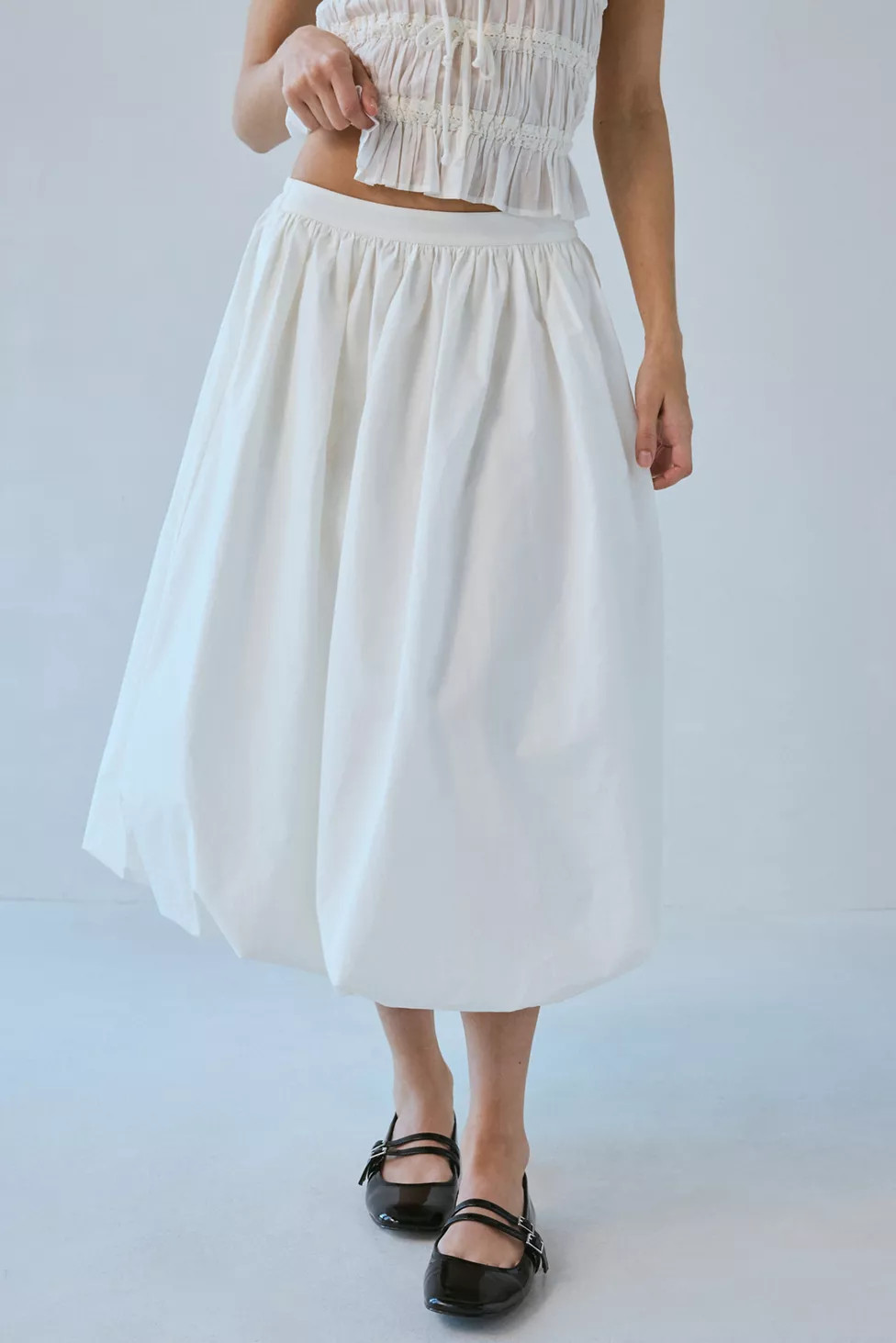 Kimchi Blue Maggie Bubble Hem Midi Skirt | Urban Outfitters (US and RoW)