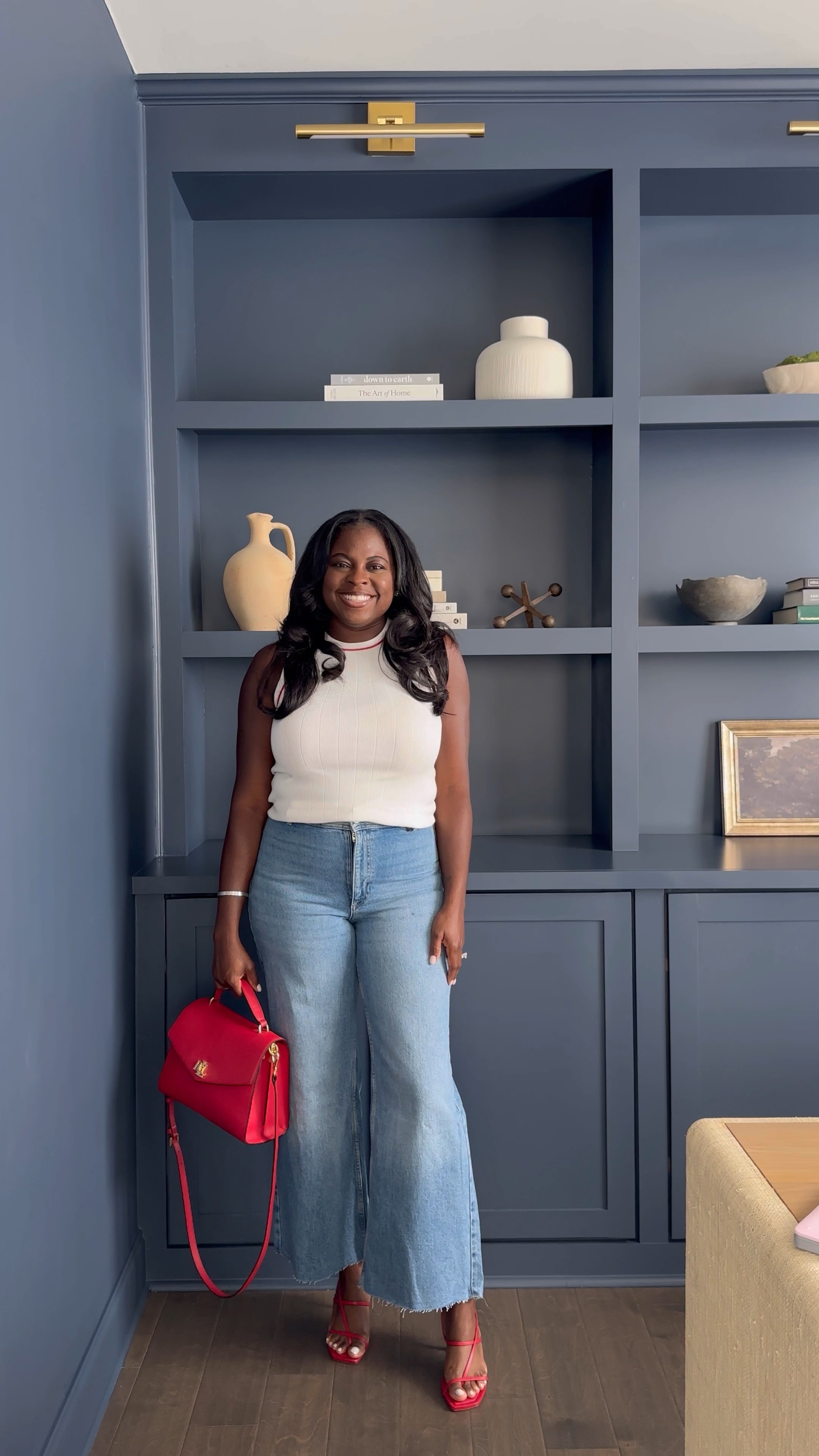 Business casual work outfit of the day. Denim jeans and tank  

#LTKVideo #LTKSummerSales