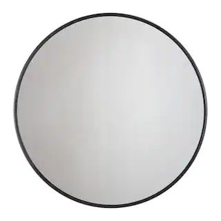 Habitat 30 in. x 30 in. Modern Round Framed Adelina Black Circular Accent Mirror MR3719W - The Ho... | The Home Depot