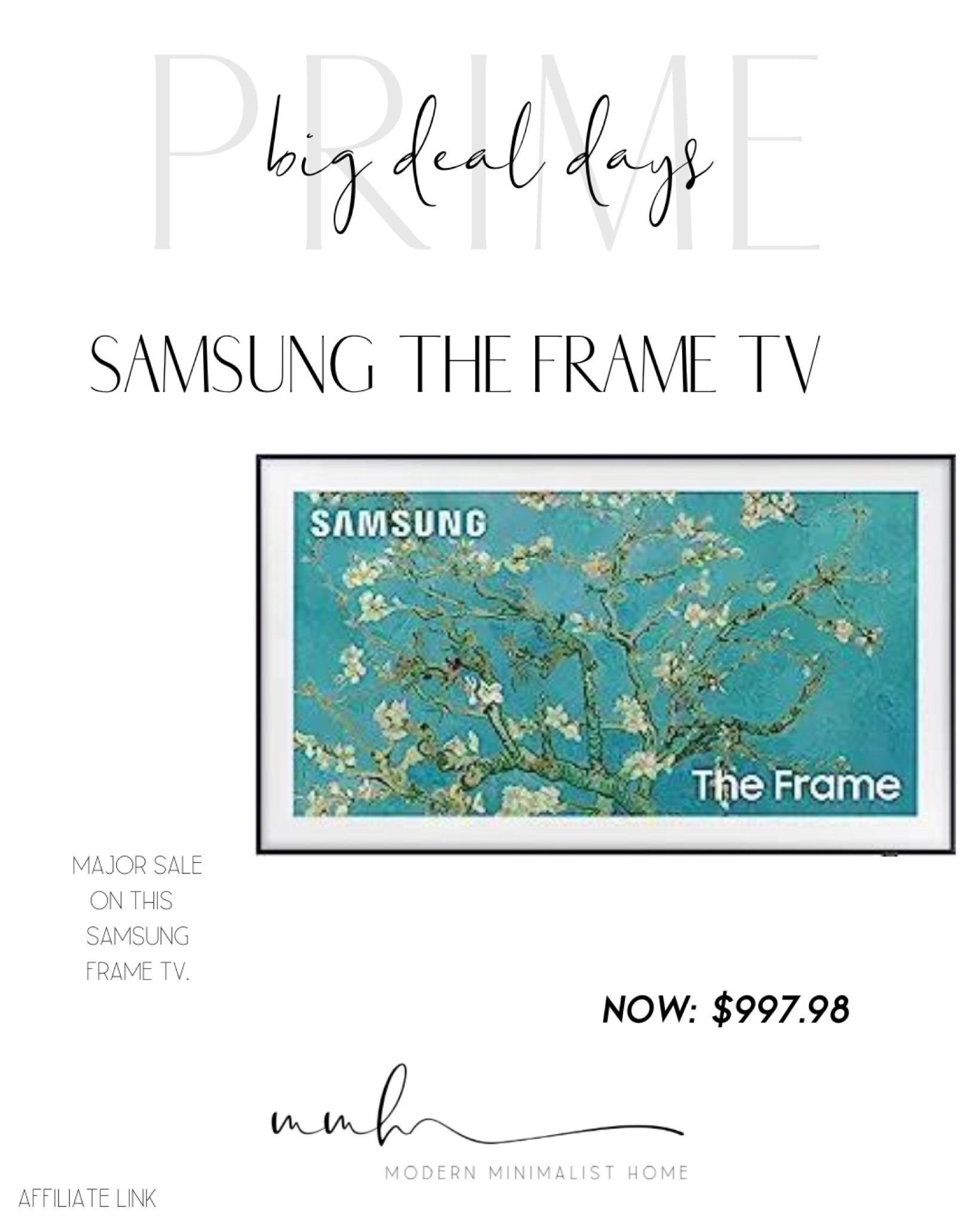 Samsung The Frame TV

Amazon Prime Big Deal Days // Amazon prime day // amazon prime deals // prime day // prime day deals // prime // Amazon home // amazon home finds // amazon home decor // home amazon // home decor amazon // home decor amazon // home decor 2023 // amazon home decor // home decor // modern home decor // decor // modern home // modern minimalist home // home //

#LTKhome #LTKsalealert #LTKxPrime