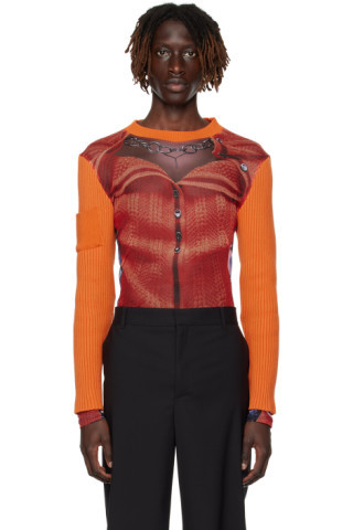 Orange Jean Paul Gaultier Edition Long Sleeve T-Shirt | SSENSE