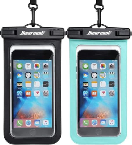 Hiearcool Waterproof Phone Pouch, IPX8 Waterproof Phone Case for iPhone 17/16/15/14 Pro Max, Cell Phone Dry Bag for Beach & Cruise Essentials, Touch Screen, Lanyard Included, 2 Pack (Fits Up to 8.9”) | Amazon (US)