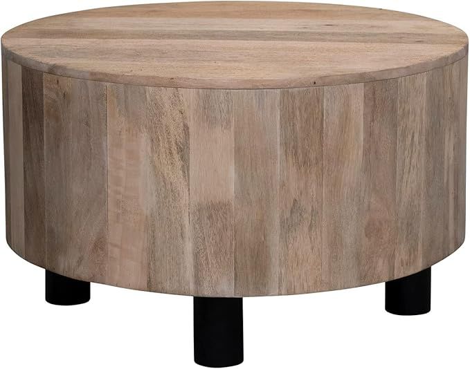 Creative Co-Op Mango Wood Black Metal Legs Coffee Table, 30" L x 30" W x 18" H, Natural | Amazon (US)