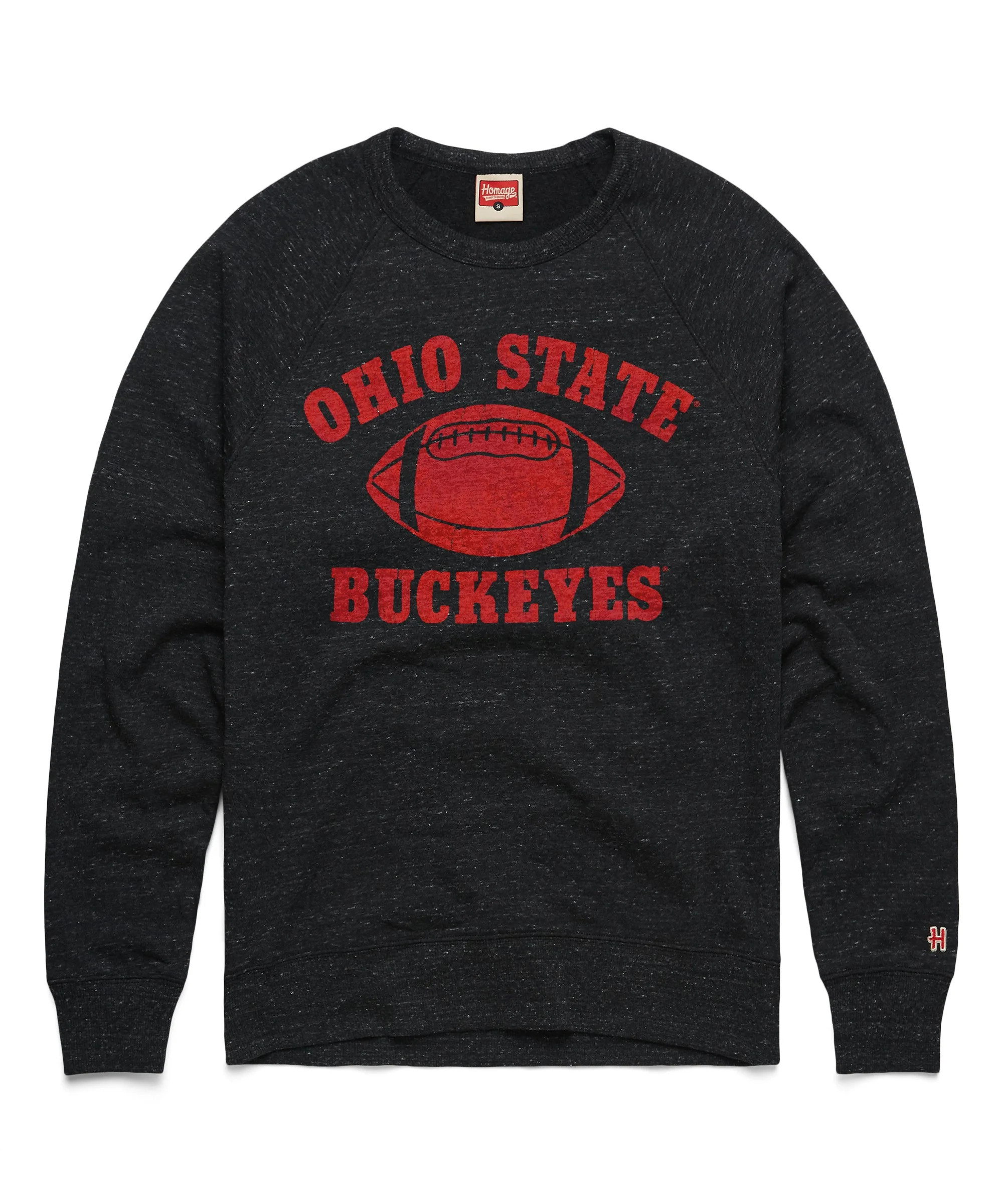 Ohio State Buckeyes Football Crewneck from Homage. | Charcoal Crewneck Sweatshirt |  Vintage Apparel | Homage