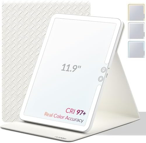 Travel Makeup Mirror with Lights, Portable Lighted Vanity Mirror with 100 LED, Rechargeable, Fold... | Amazon (US)