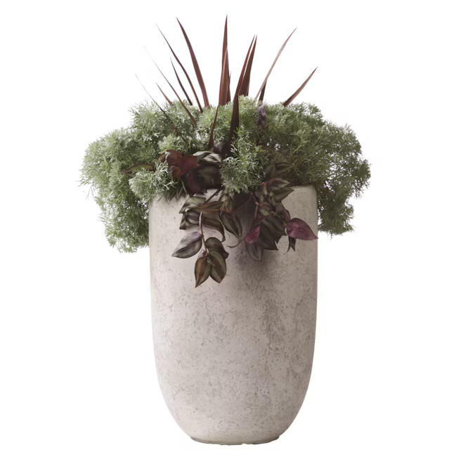 Origin 21 Round 9.75-Inches W Large White Mixed/Composite Contemporary/Modern Indoor/Outdoor Plan... | Lowe's