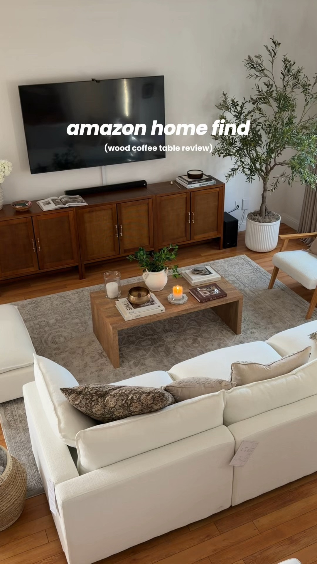 Our wooden coffee table from Amazon still looks brand new after 2 years! We eat on it weekly and clean it with regular Clorox spray, and there are no stains, scratches, or marks. We love it!!

#LTKHome