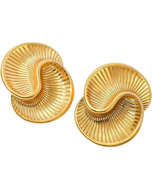 Gold Vintage Chunky Statement Earrings House Of Hunter | Amazon (US)