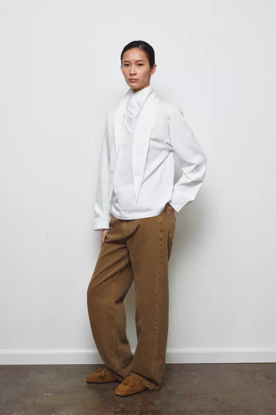 HEAVY COTTON BOW T-SHIRT | Zara UK