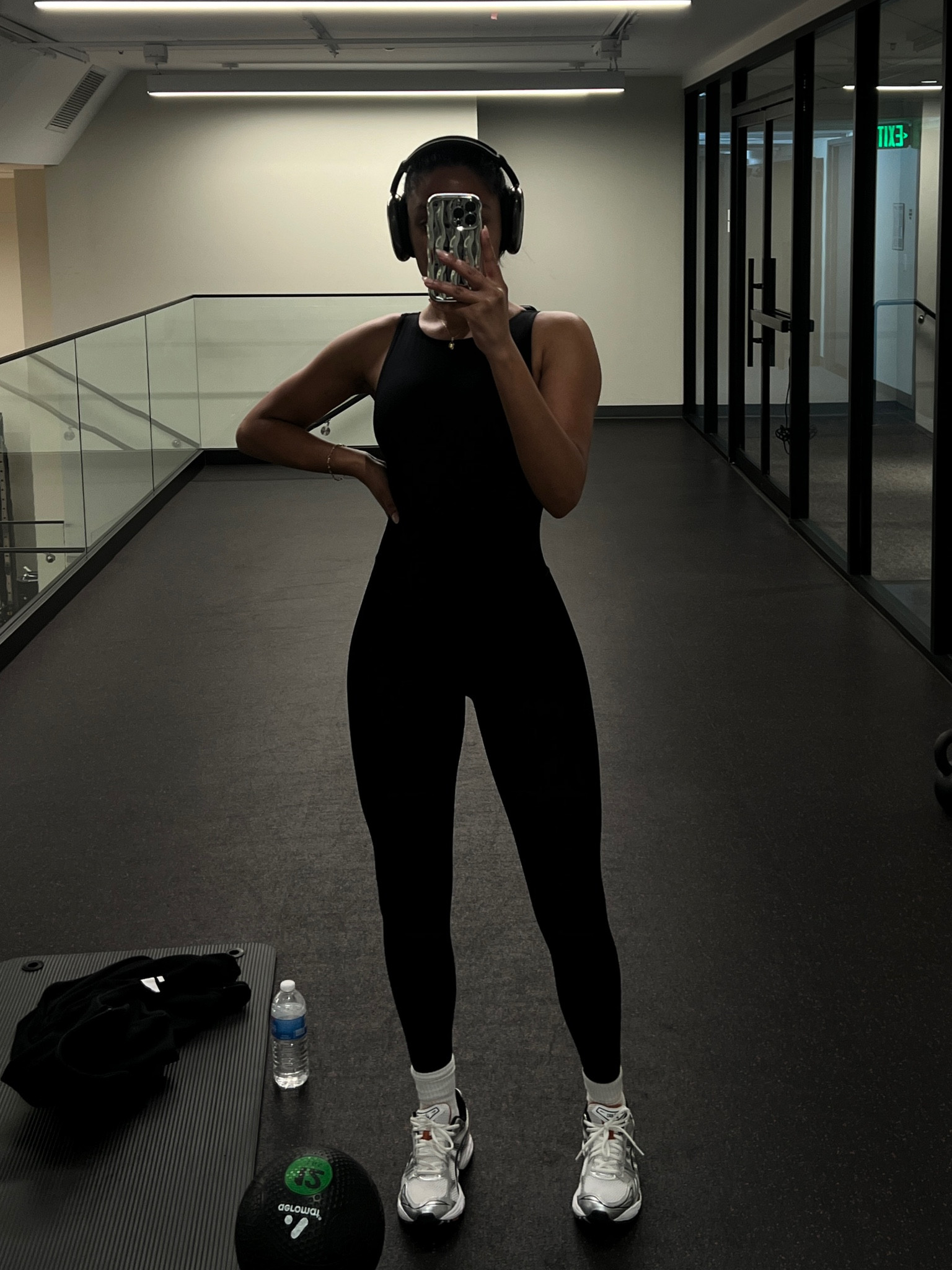 Mondays in the gym 🖤 wearing a small in the jumpsuit. 

#LTKfindsunder50 #LTKshoecrush #LTKfitness