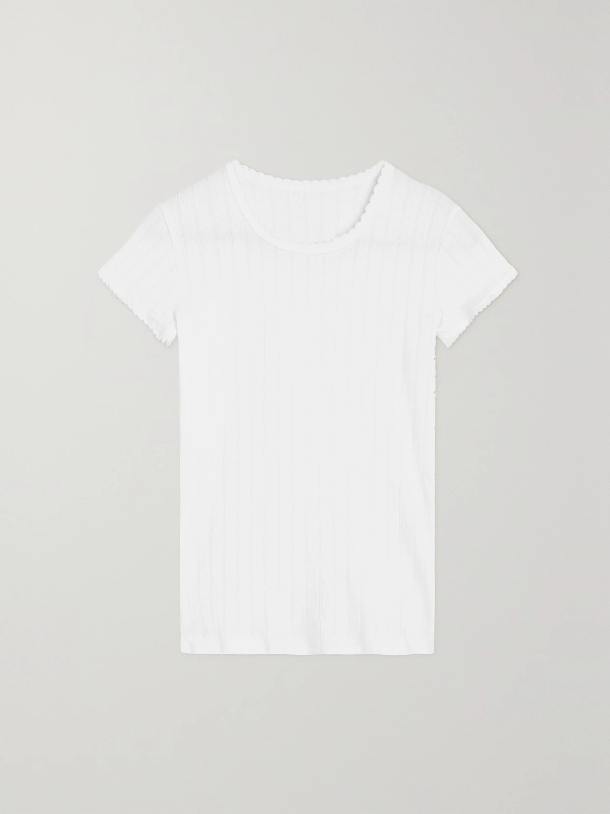 LESET - Pointelle-knit Cotton-jersey T-shirt - White | NET-A-PORTER (US)