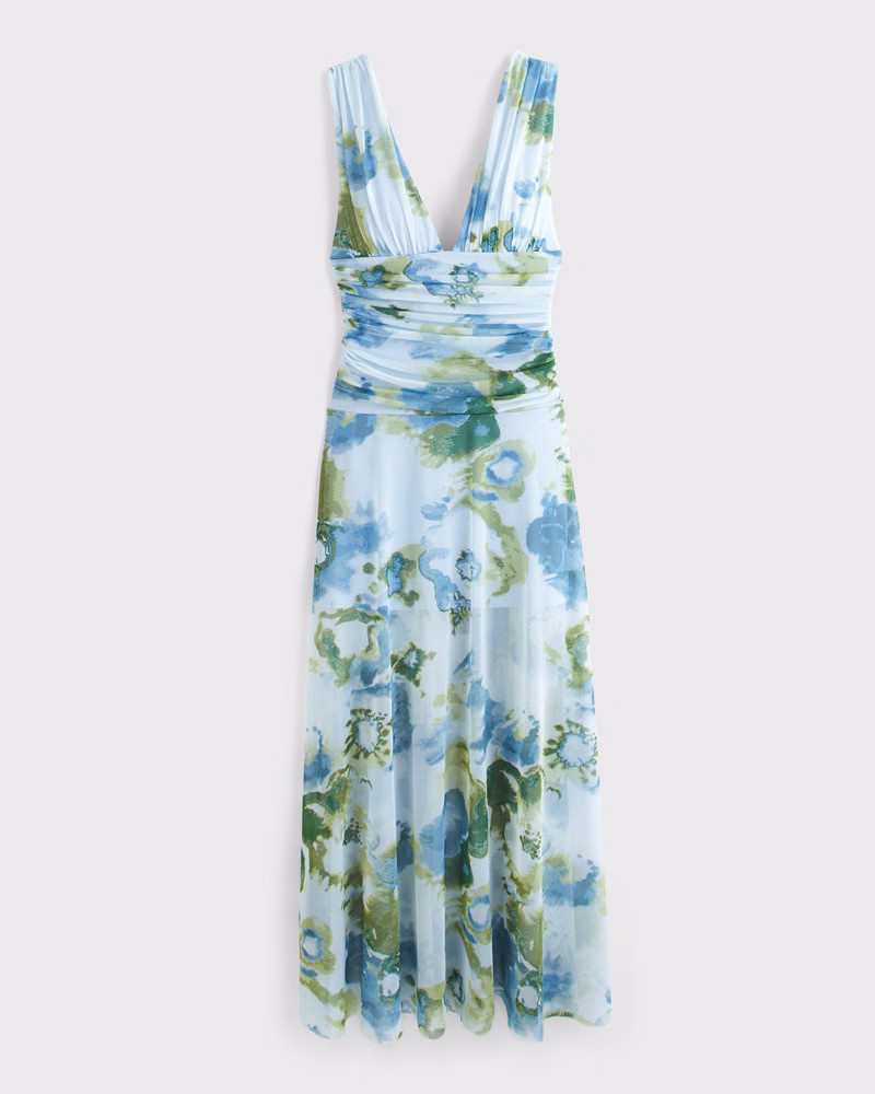 Women's Plunge Drop-Waist Maxi Dress | Women's Dresses & Jumpsuits | Abercrombie.com | Abercrombie & Fitch (US)