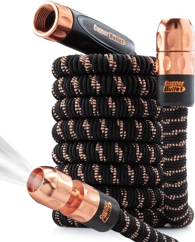 Pocket Hose Copper Bullet AS-SEEN-ON-TV 25 ft Turbo Shot Nozzle Multiple Spray Patterns Expandabl... | Amazon (US)