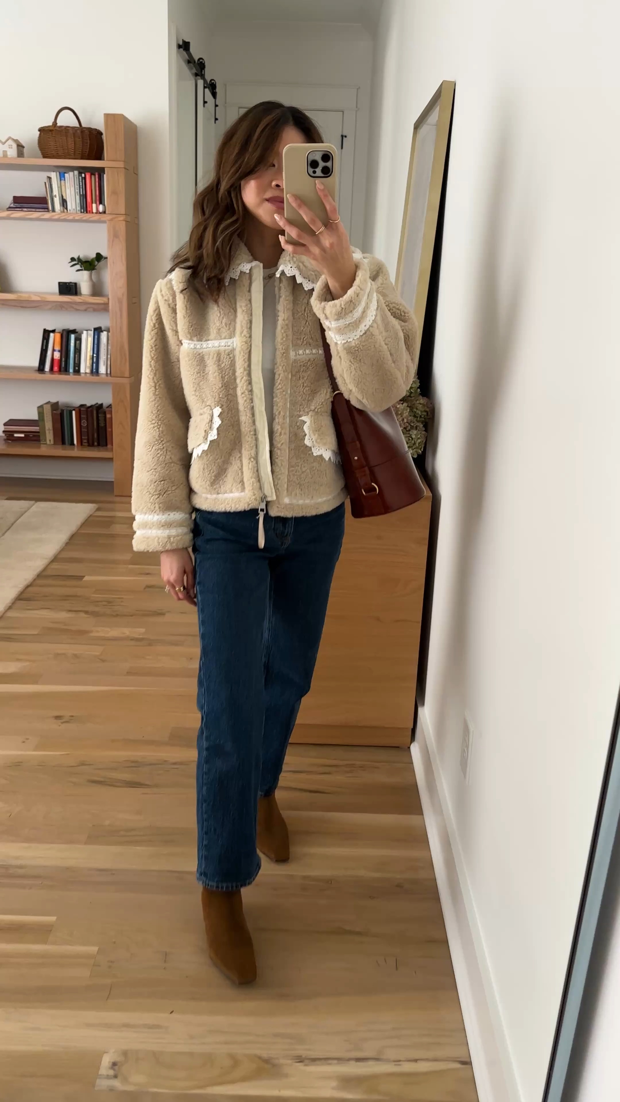 Sizing info: jacket size XS petite, white tee size XS, jeans size 23 extra short in dark wash! 

petite fashion, get dressed with me, outfit inspiration, ootd, nashville outfit, Nashville influencer, petite style, vacation style, casual outfits, mom style, petite pants, winter dress, winter outfit, winter pants, winter outfit inpso, winter outfit idea, winter top, winter style, winter sweater, cozy sweater, cold weather sweater, cold weather outfit, winter bag, winter purse, denim, jeans, jacket, fuzzy jacket, suede boots, suede,  dark wash jeans 

 

#LTKootd #LTKPetite #LTKWorkwear