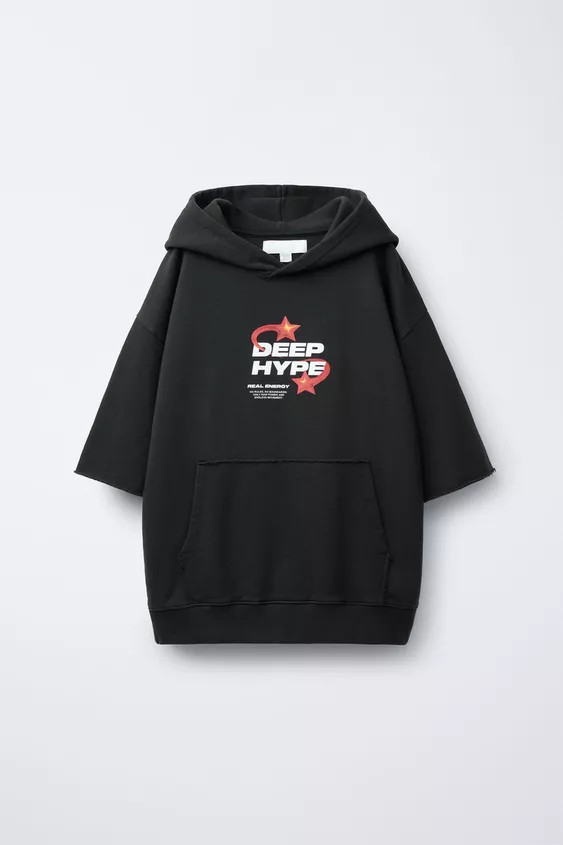 STAR WASHED EFFECT HOODED SWEATSHIRT | Zara US