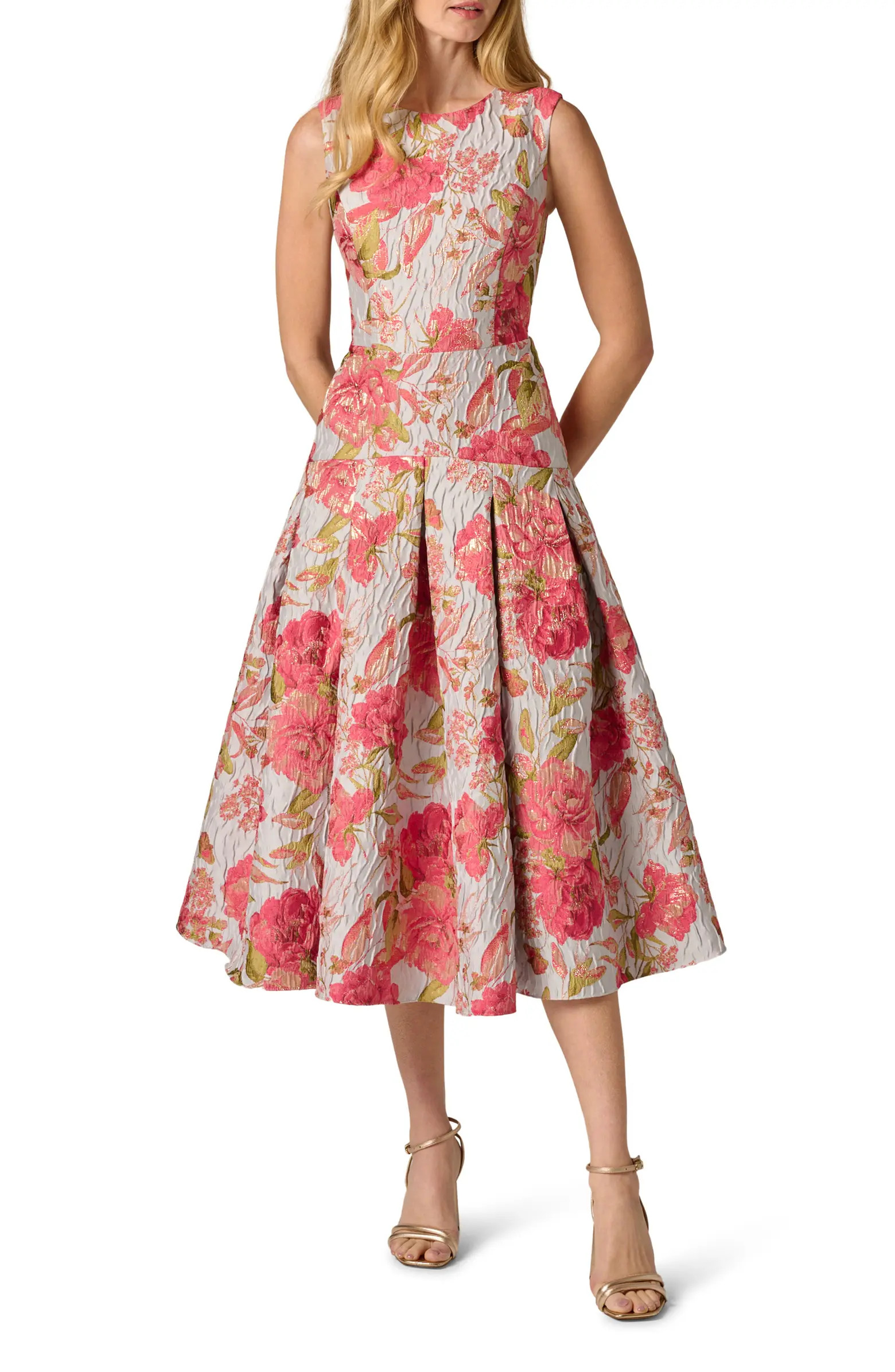 Floral Jacquard Fit & Flare Dress | Nordstrom