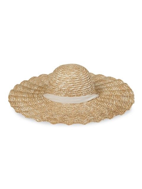 Scalloped Dolce Straw Wide-Brim Hat | Saks Fifth Avenue