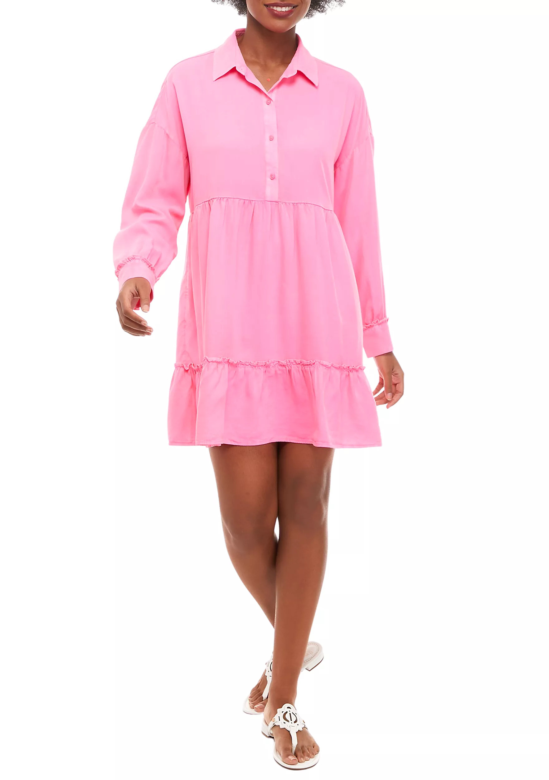 Women's Long Sleeve Tiered Shirt Dress | Belk