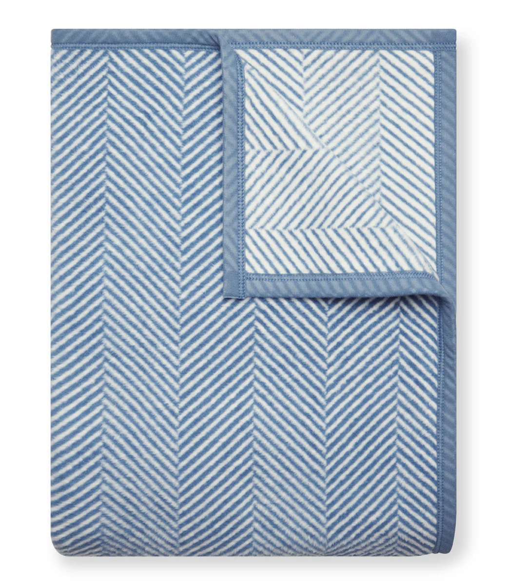 Harborview Herringbone Cornflower Throw Blanket | ChappyWrap | ChappyWrap