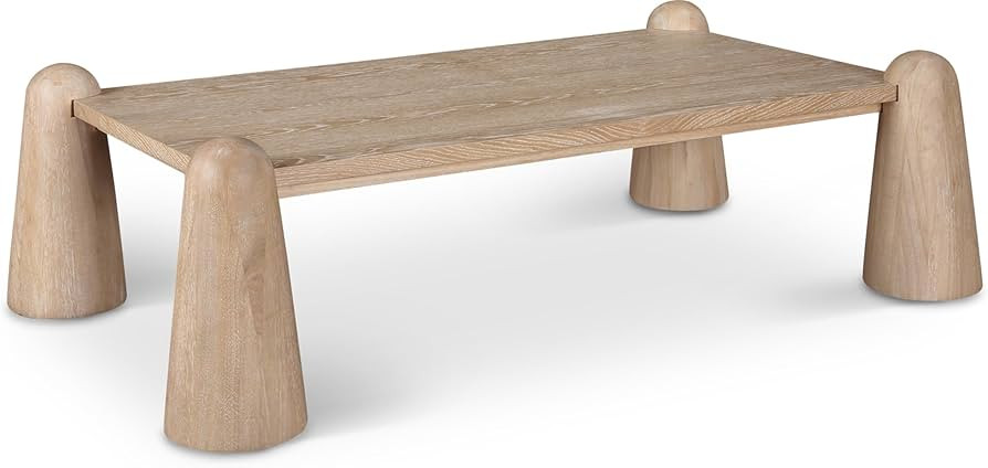 Meridian Furniture 99024Natural-CT Wyndham Collection Art Deco Coffee Table with Rich Natural Fin... | Amazon (US)