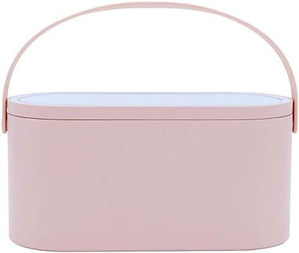 Travel Makeup Case Portable Cosmetic Organizer Storage Box With LED Lighted Mirror Cover Cosmetic... | Amazon (US)