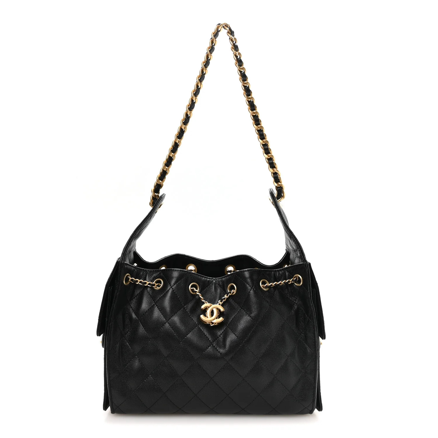 Chanel Caviar Quilted Small Chanel 25 Handbag Black 1939924 | FASHIONPHILE (US)