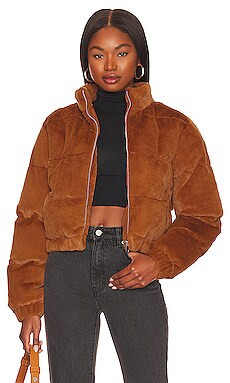 superdown Adalynn Zip up Puffer in Camel from Revolve.com | Revolve Clothing (Global)