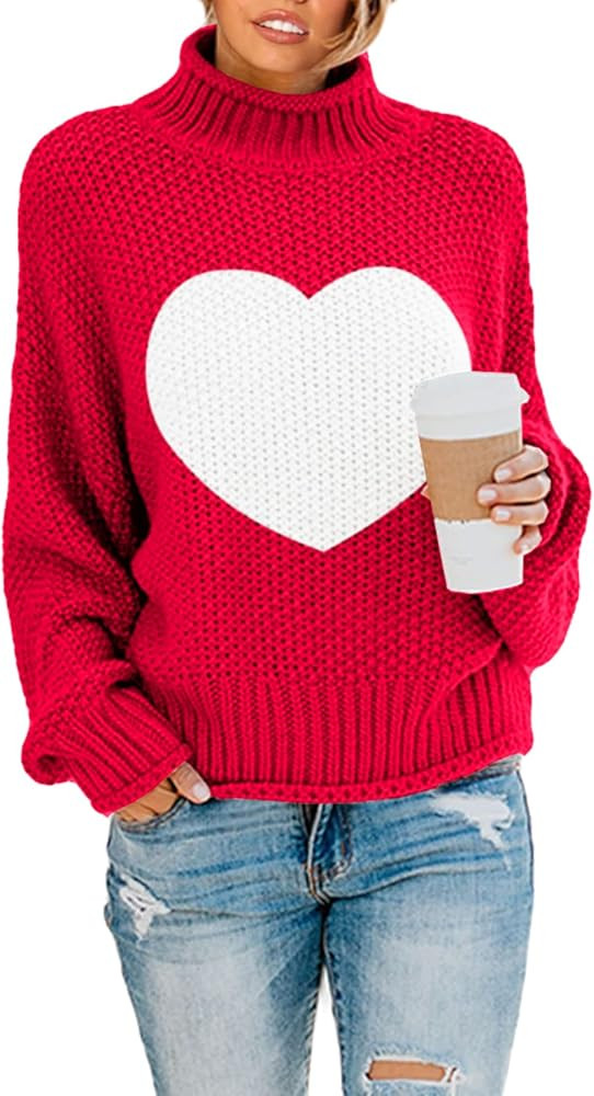 Saodimallsu Womens Turtleneck Oversized Sweaters Batwing Long Sleeve Pullover Loose Chunky Knit J... | Amazon (CA)