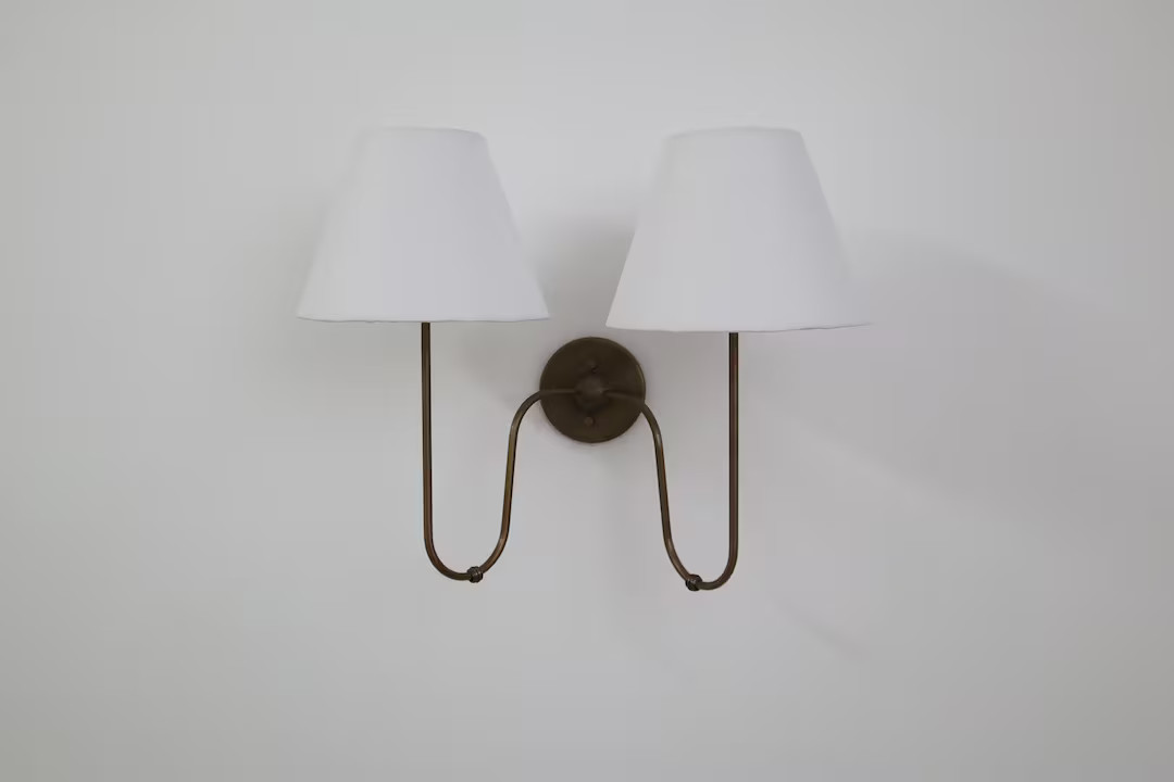 Handcrafted Raw Brass 2-Light Wall Lamp: Artisan Lighting | Etsy (US)