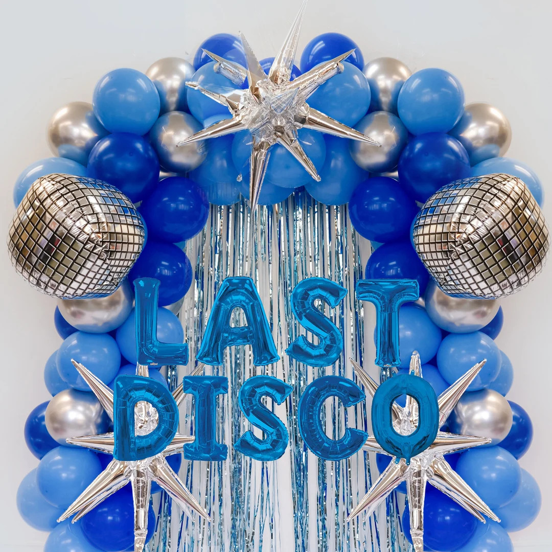 Last Disco Bachelorette Party Balloon Decor: Silver Disco Ball & Starburst - Etsy | Etsy (US)