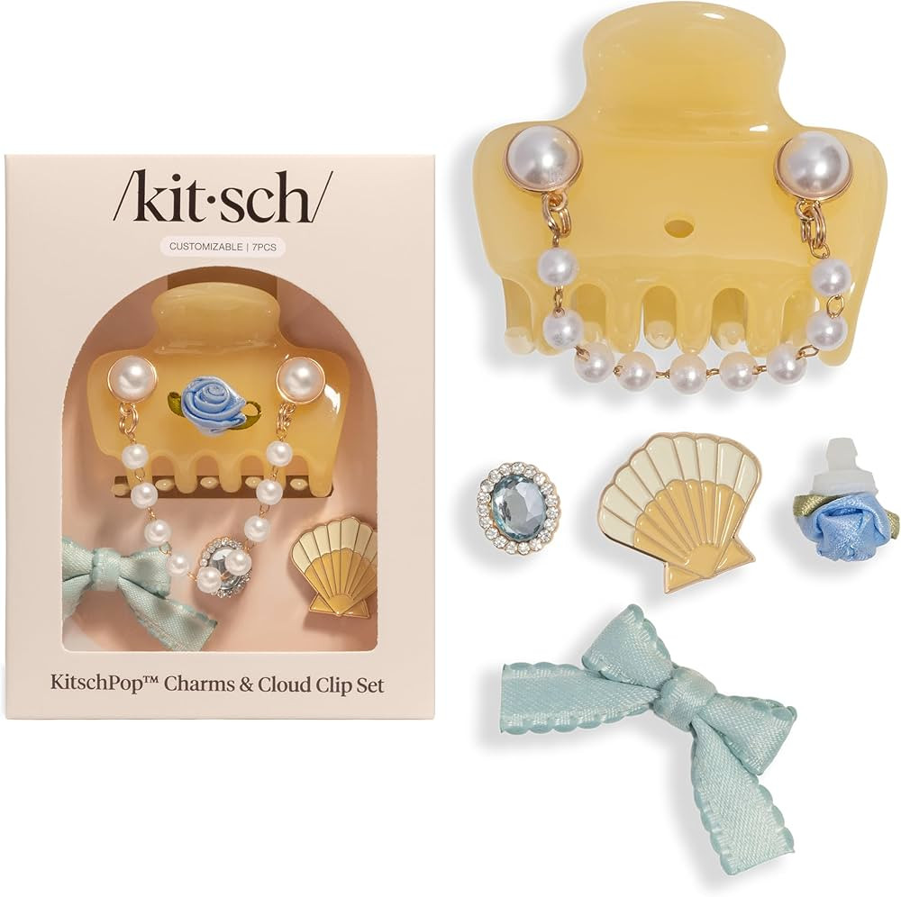 KitschPop ™ Hair Clips For Women with Charm Sets -Customizable Cloud Claw Clip With Interchange... | Amazon (US)