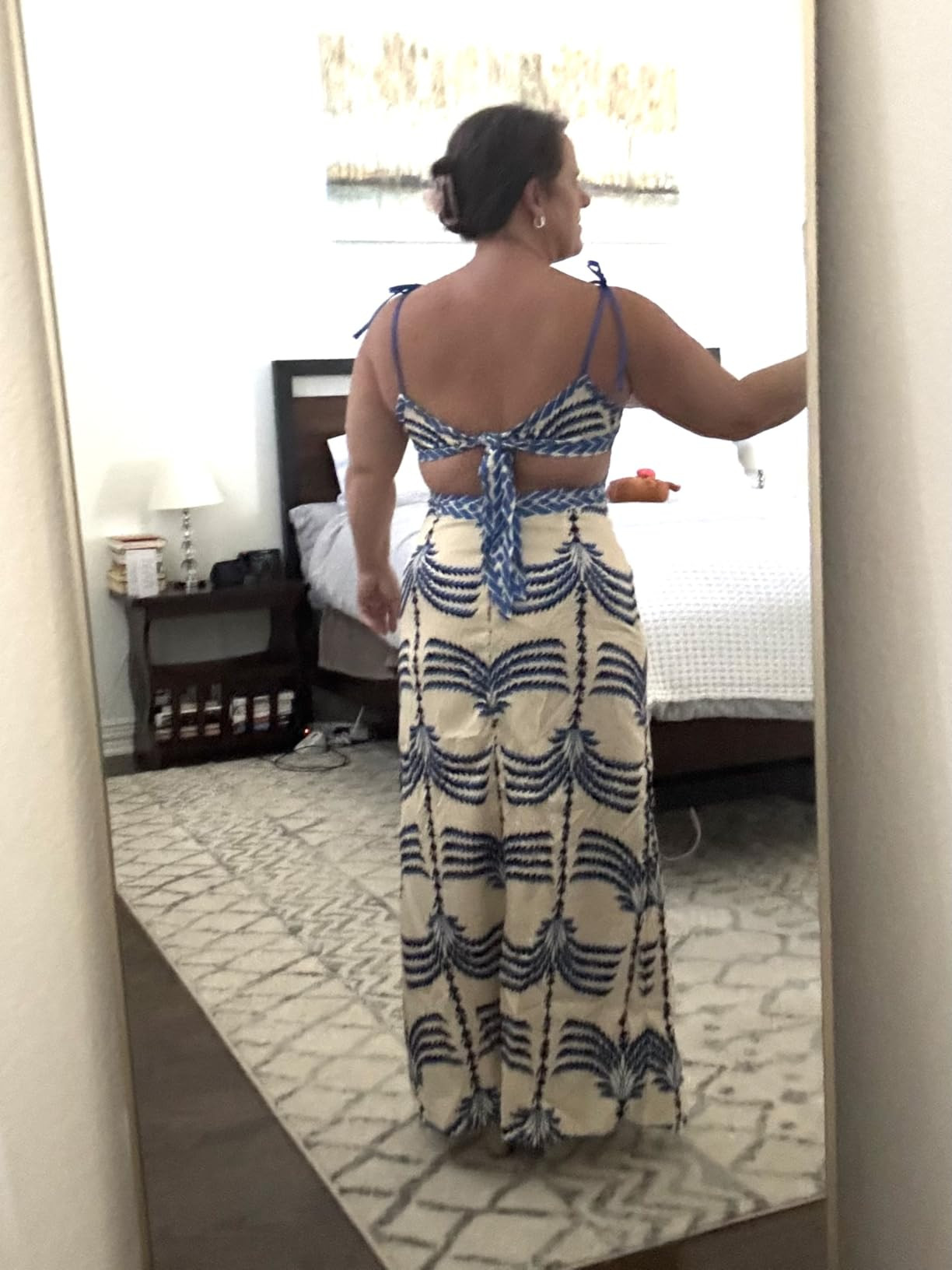 SOLY HUX Women's Summer Maxi Dress Boho Print Tie Shoulder Spaghetti Strap Cut Out Tie Back Cami ... | Amazon (US)