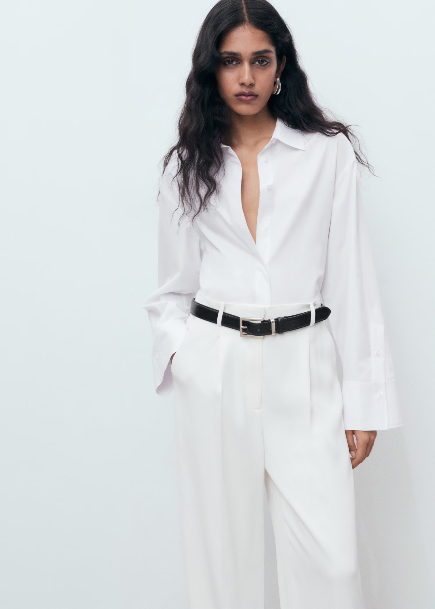 Cropped poplin shirt - Women | MANGO USA | Mango (US/MX/AU)