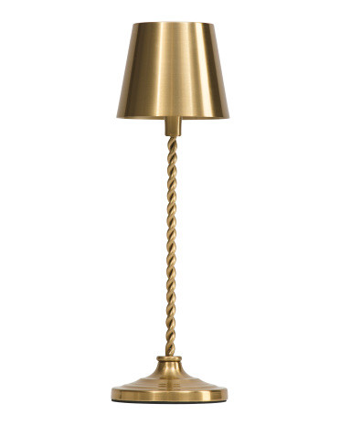 14in Rechargeable Metal Hood Lamp With Twisted Base | TJ Maxx