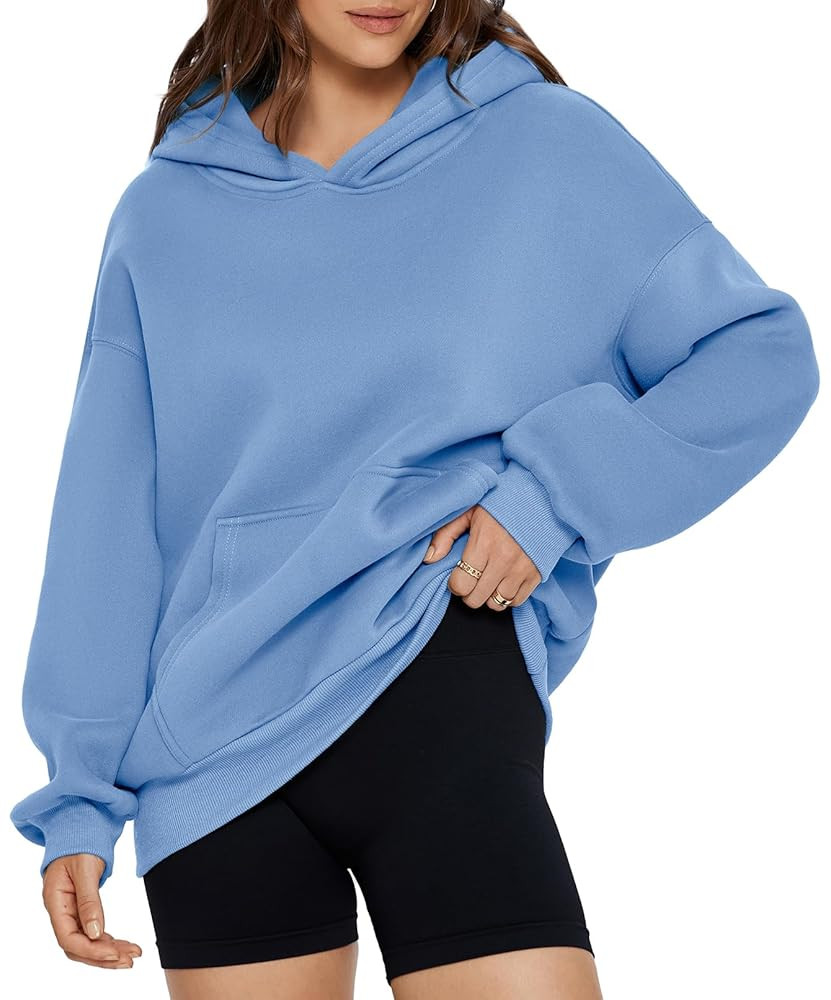 Glamaker Women's Oversized Essentials Hoodies Fleece Sweatshirts Fall Long Sleeve Sweater Pullove... | Amazon (US)