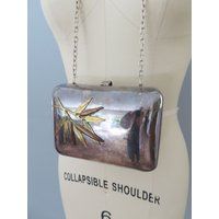 Vintage 70S Art Deco Metal Minaudière Evening Handbag | Made in Mexico Clutch Bag Silver | Etsy (US)